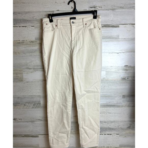 Talbots women's 8 slim ankle cream jean denim casual pant fall layer anytime - Picture 3 of 6